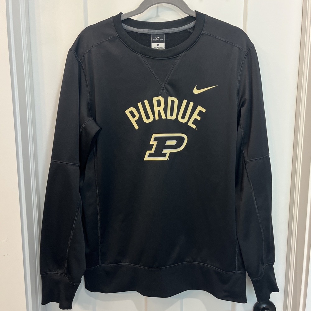Nike Therma Fit Purdue Boilermakers Crew Neck Sweatshirt Size Medium